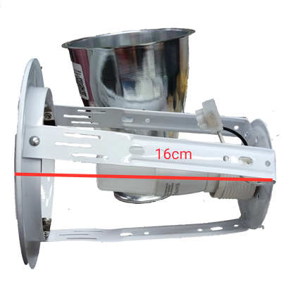 Omni & Firefly 4 inch LED pinlight housing with durable metal frame and white mounting bracket