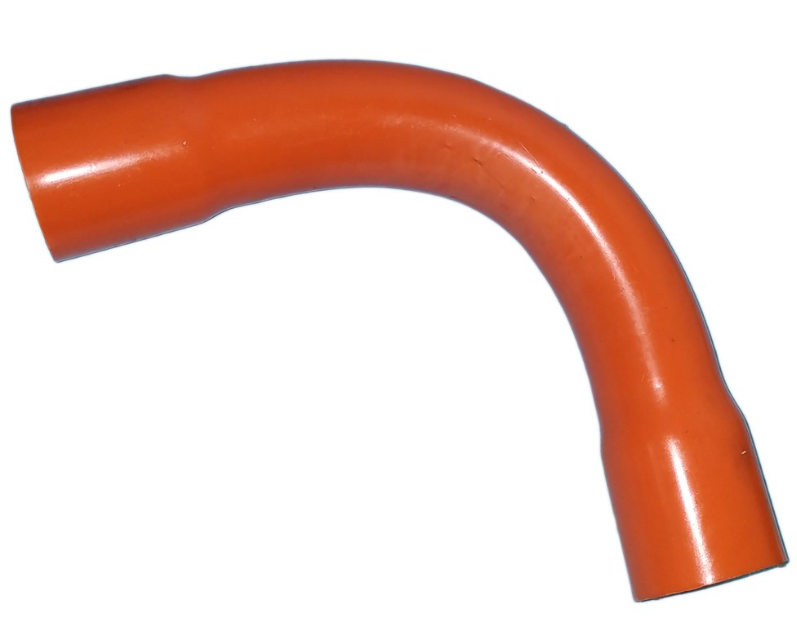 Atlanta 4 inch PVC conduit elbow in bright orange for efficient directional conduit installations