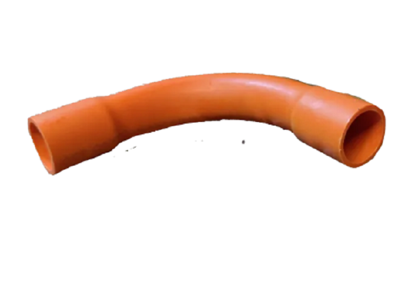 4 inch PVC conduit elbow in orange for efficient plumbing and electrical installations