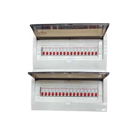 Himel and ZY electrical panel with 63A 1Pole Main with 31 Branches 1Pole breakers inside white casing