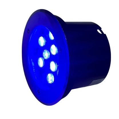 9W LED Pool Lights 12VDC Blue round underwater pool light with six bright blue LEDs