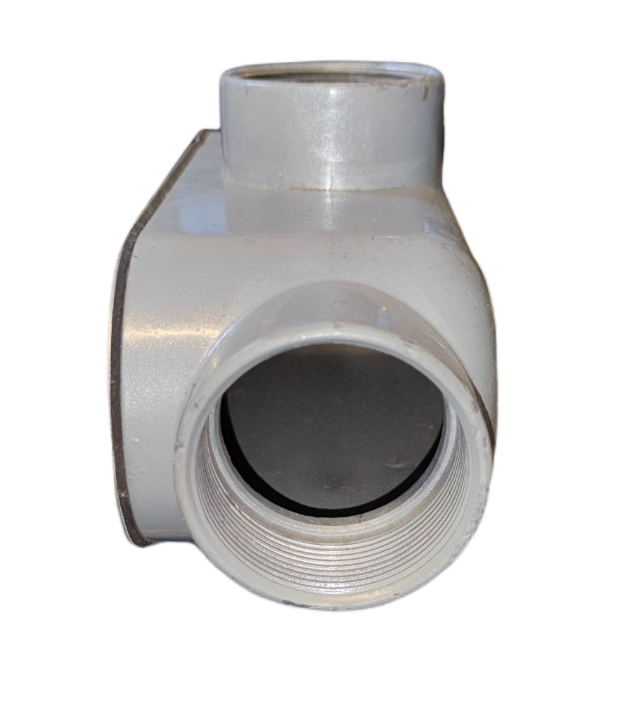 Local vendor Conduit Bodies Threaded Tee Type electrical conduit part in gray metal