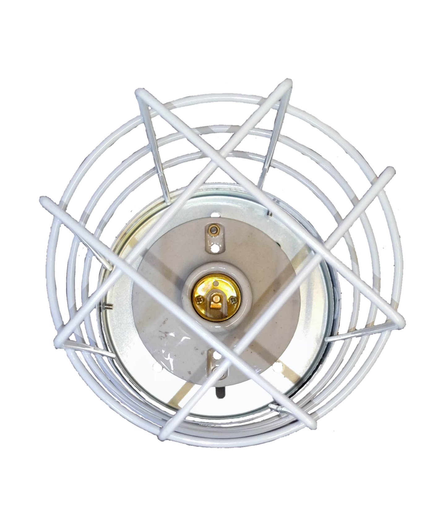 Amco white metal E27 lamp guard for lighting installation and accessories protection