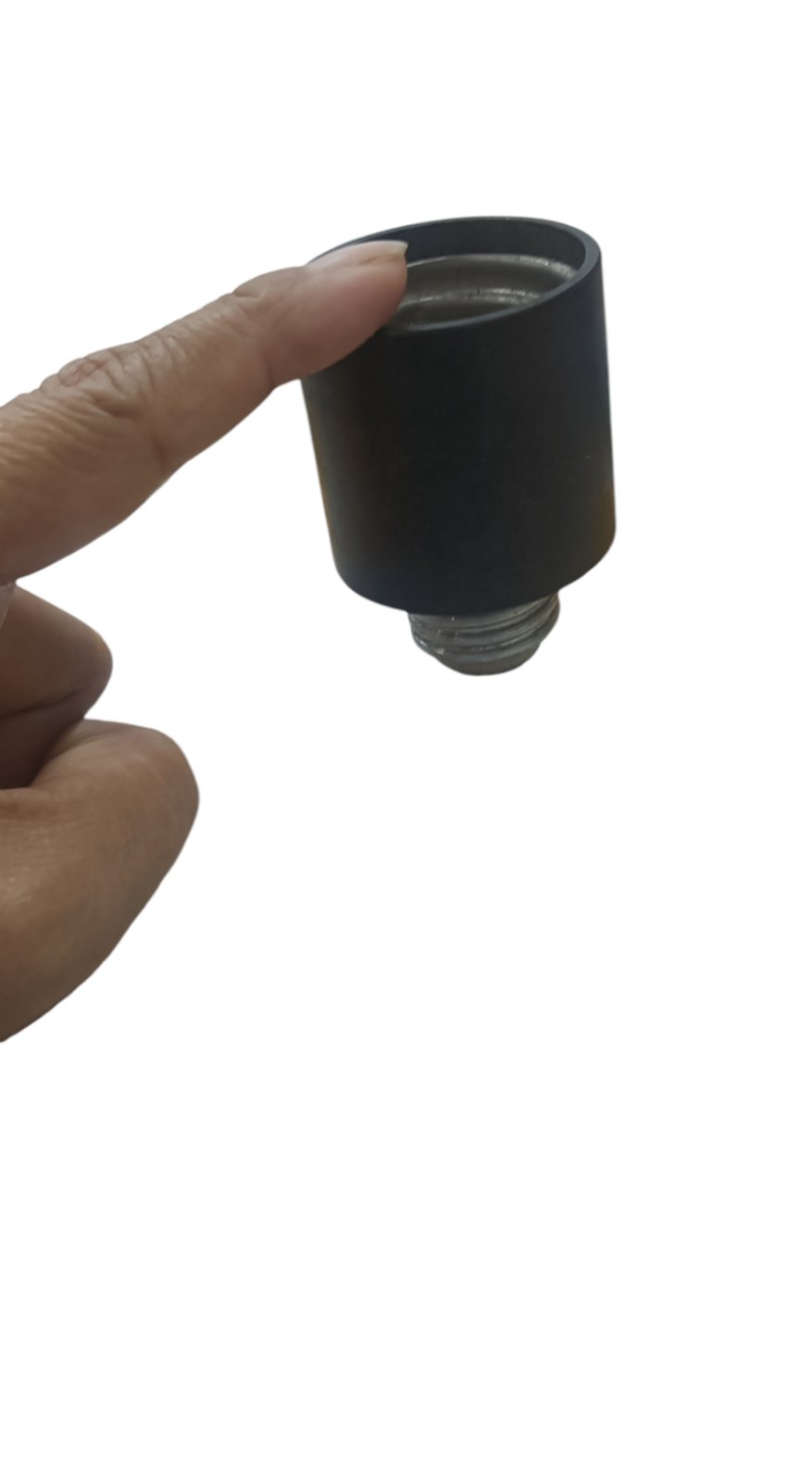 Eagle E40 to E27 Socket Adapter held between fingers for easy installation in light fixtures