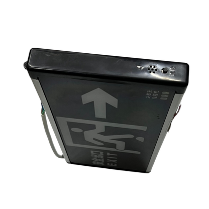 Work and safety exit sign light featuring a running man and upward arrow for emergency exits