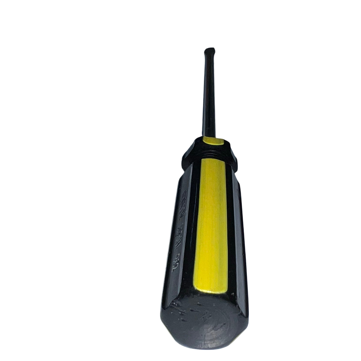 Rubicon Flat Head Screw Driver 902 150mm-5mm with black and yellow handle on black background