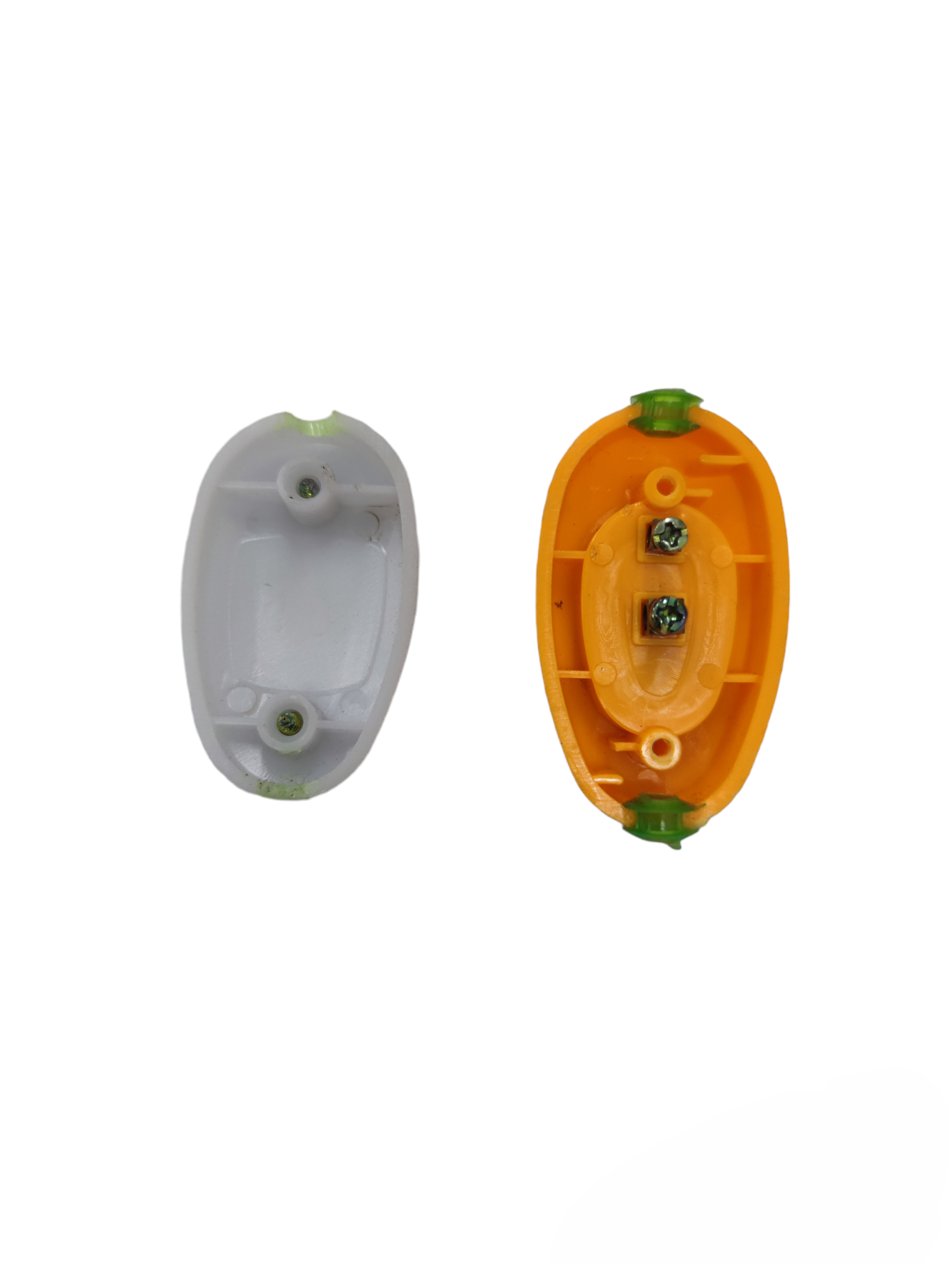 Hanging Switch 6A 250V Yellow plastic casing showing front and back internal view