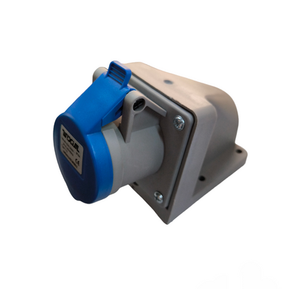 Wixim Industrial Outlet Wall Type IP44 with blue protective cover and gray mounting base