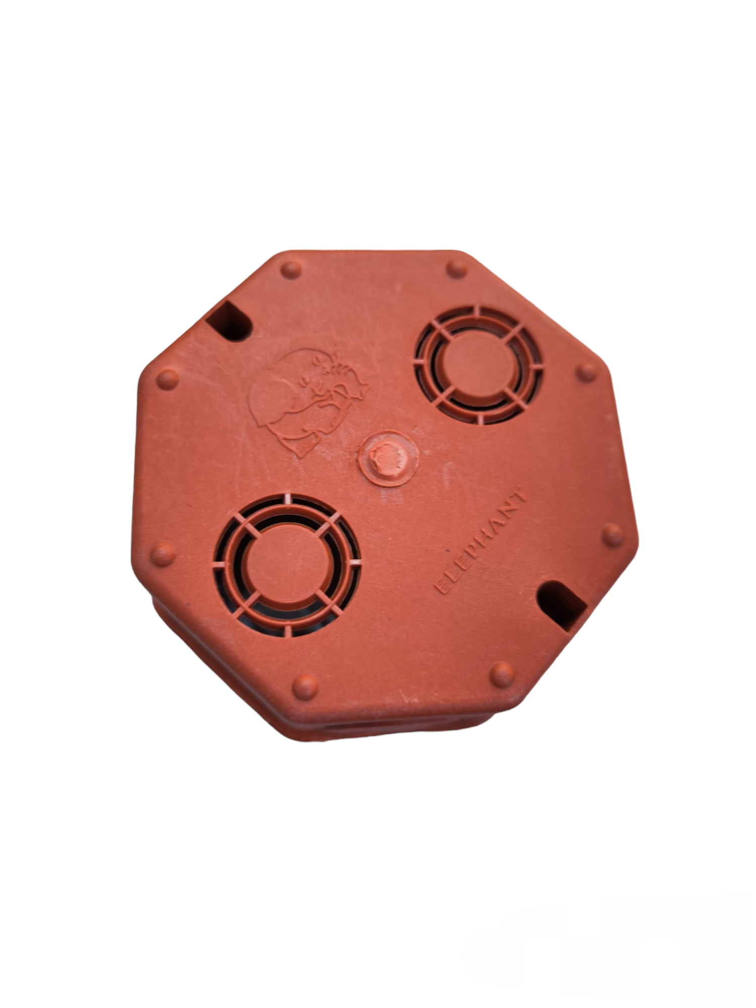 Elephant brand red PVC 4x4 electrical junction box with ventilation holes and secure lid