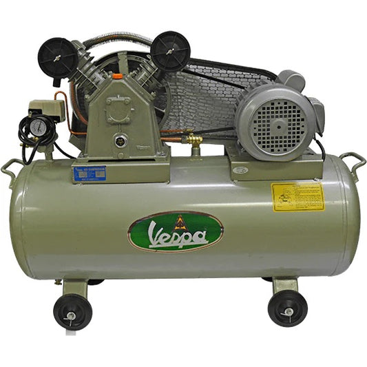 Vespa 2 HP Air Compressor with large tank and pressure gauge for industrial use