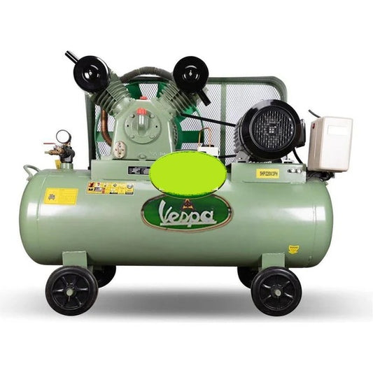 Vespa 7.5 HP Air Compressor Belt Driven 440V green industrial air compressor with wheels