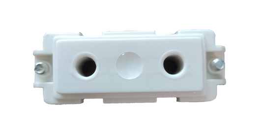 White Veto Round Hole Socket Outlet 10A 250V power point with two round holes and mounting screws