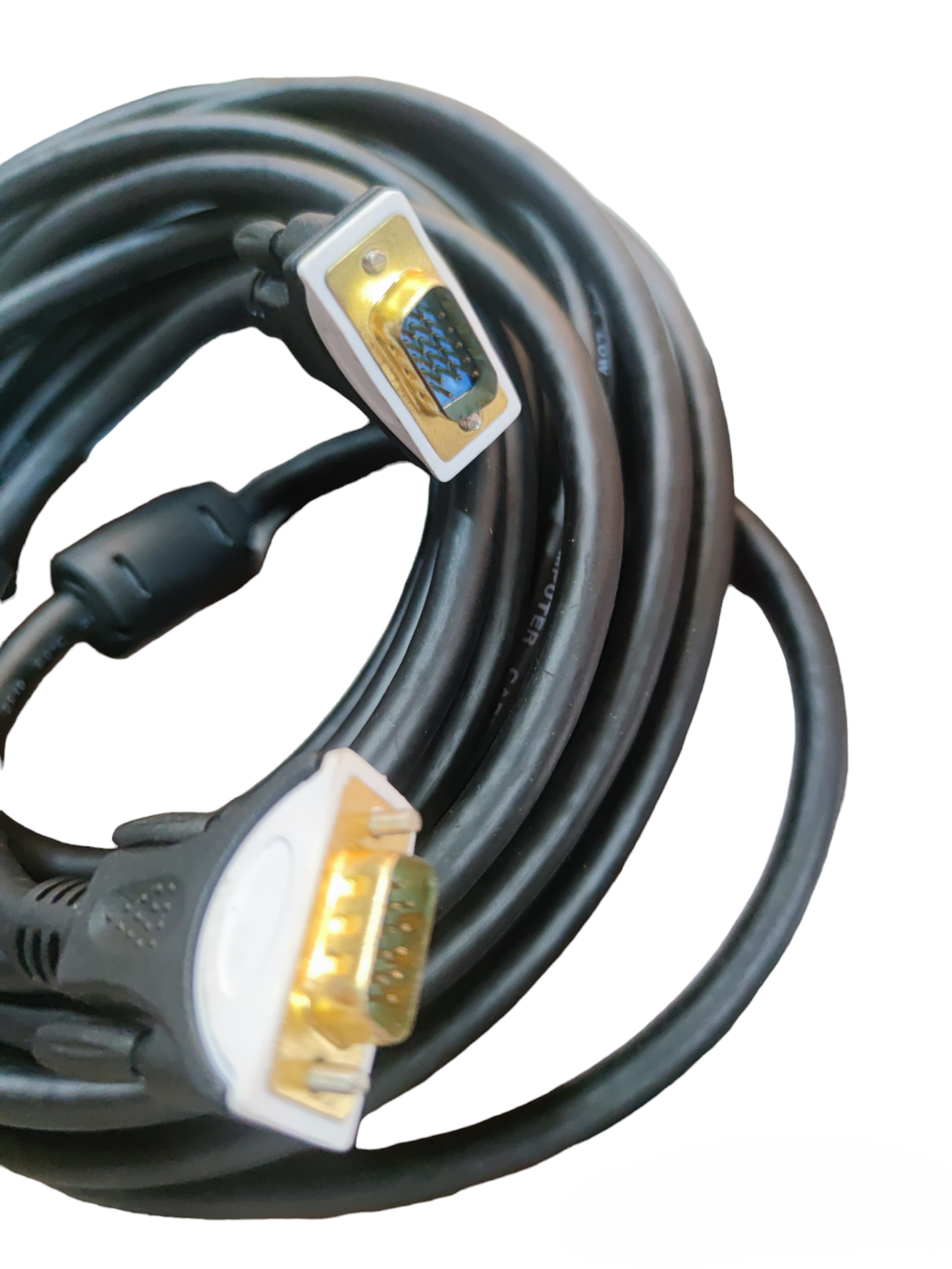Grippes VGA Cable 10 Meters Male to Male with gold-plated connectors and durable black cable