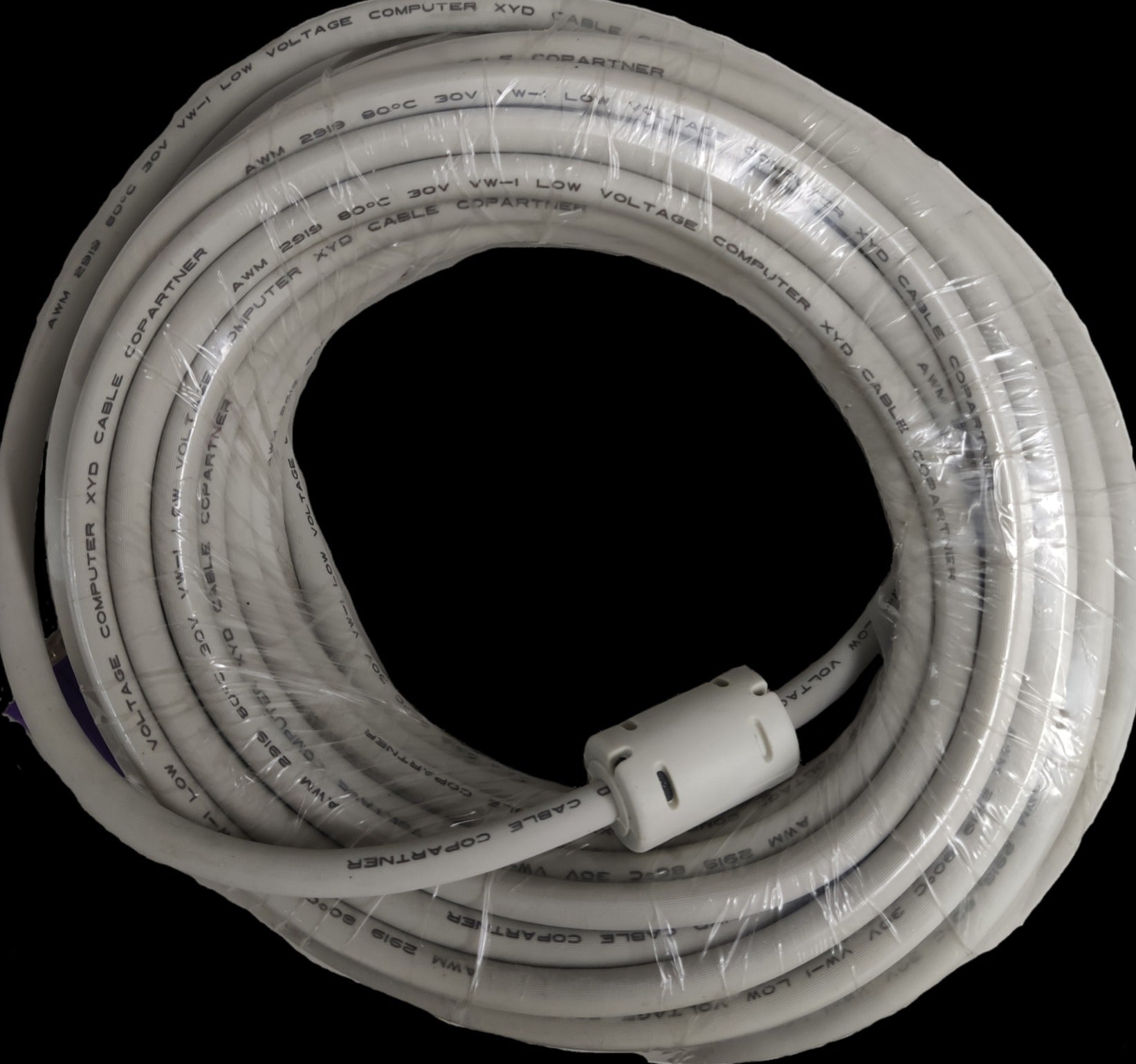 Grippes VGA Cable 15 Meters coiled with protective casing for computer display connections