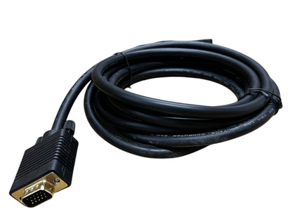 Grippes VGA Cable Male to Male with black connectors and durable black cable for video transmission