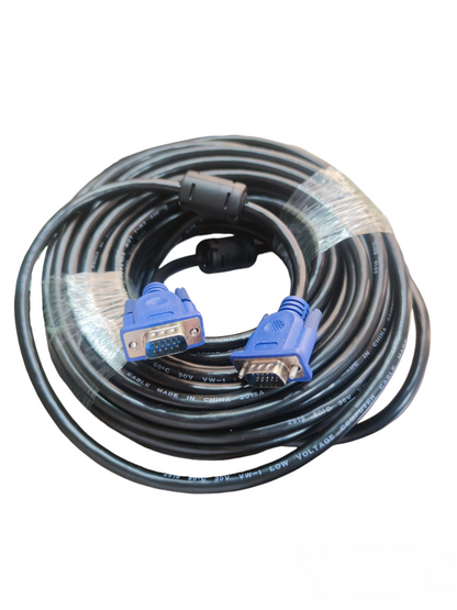 Grippes VGA Cable Male to Male with blue connectors and black cable for video signal transmission