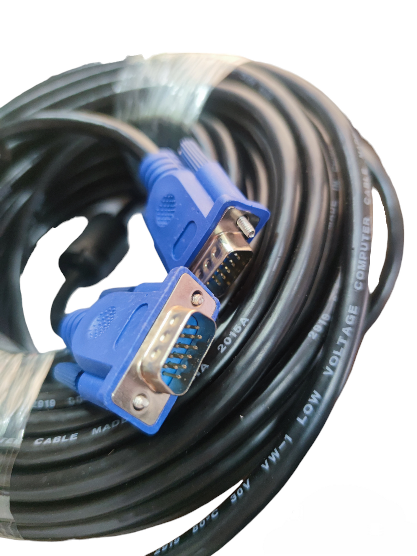 Grippes VGA Cable Male to Male with blue connectors and black durable cable