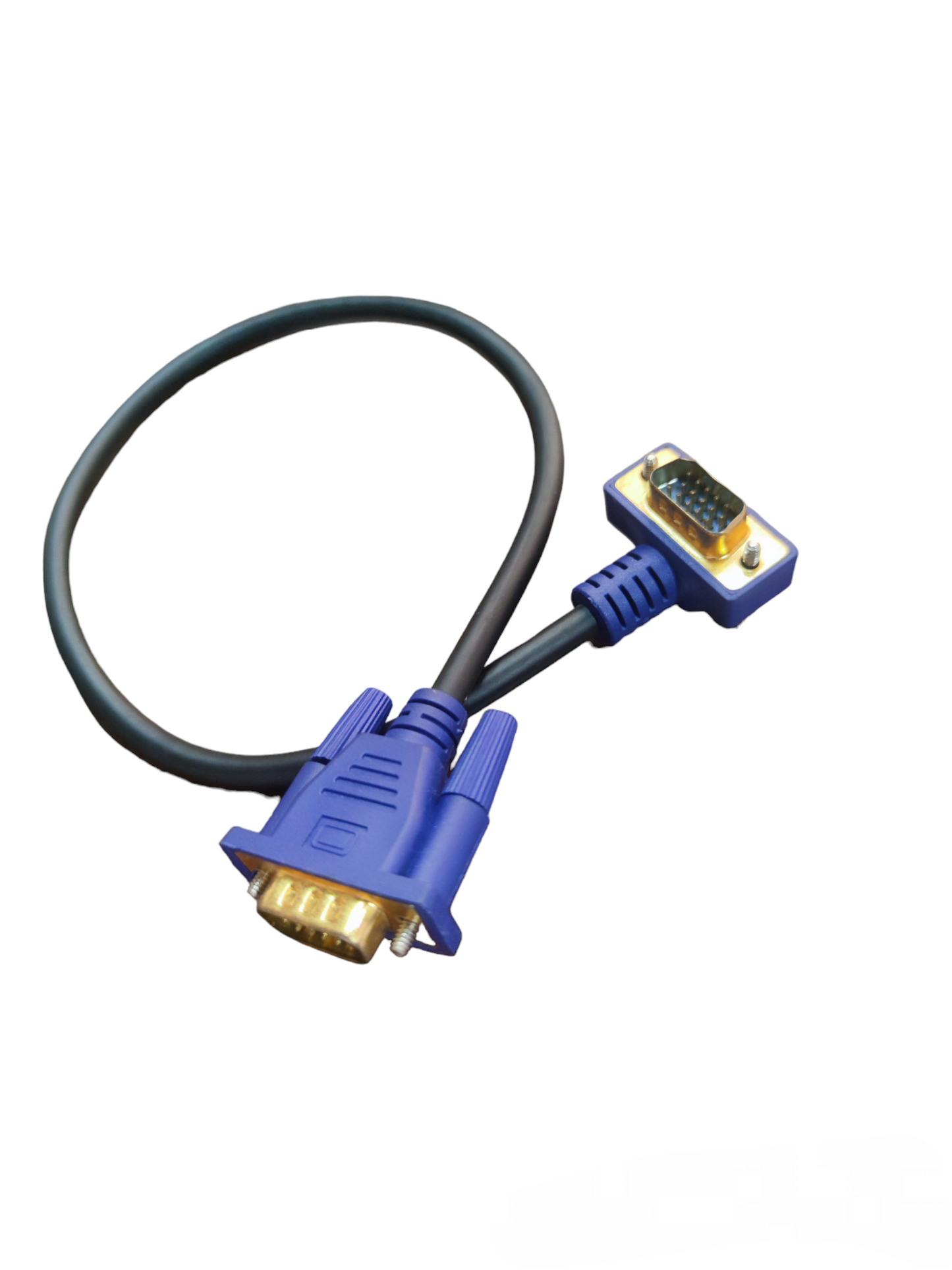 Grippes VGA Cable Male to Male with blue connectors and black cable for video signal connection