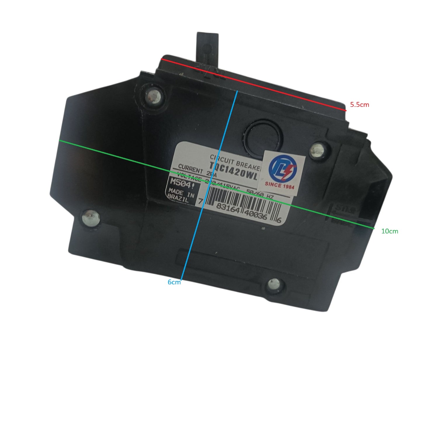 GE 20A 1 Pole TQC 10KAIC 220V Bolt-On TQC1420WL