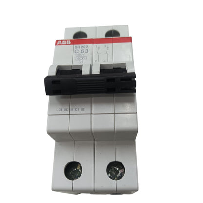 ABB MCB Miniature Circuit Breaker  63A 2  Pole 6Kaic 220v SH202-C63