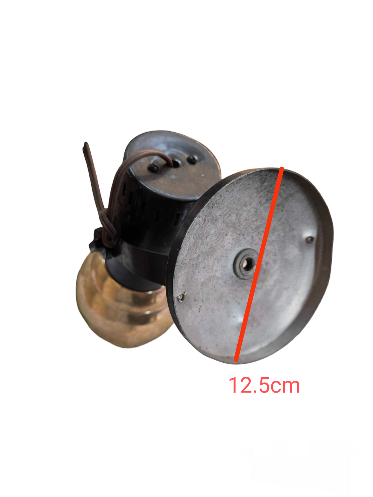 Local E27 spot light holder vintage metal wall mount fixture with 12.5 cm base and exposed wiring