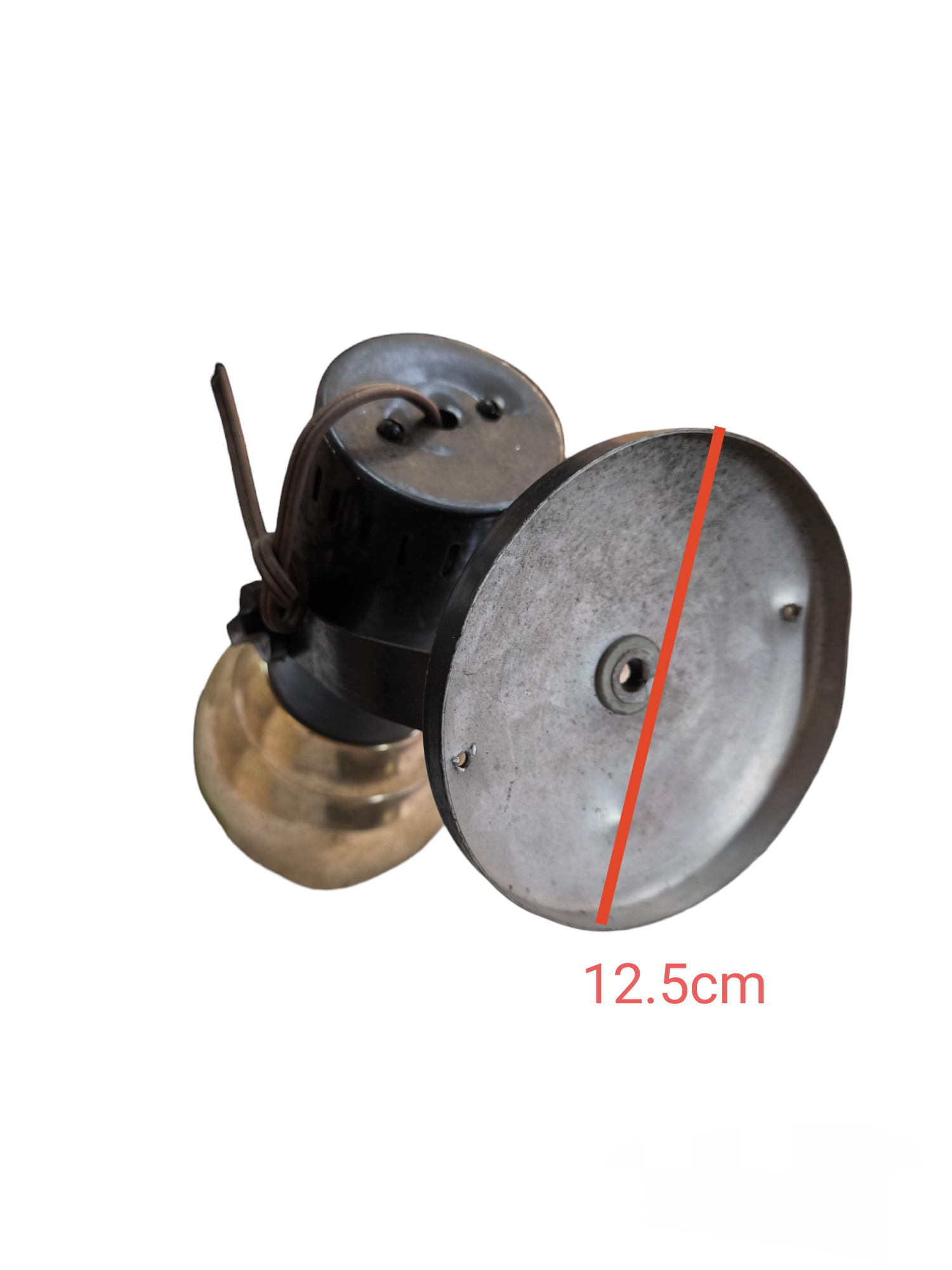 Local E27 spot light holder vintage metal wall mount fixture with 12.5 cm base and exposed wiring