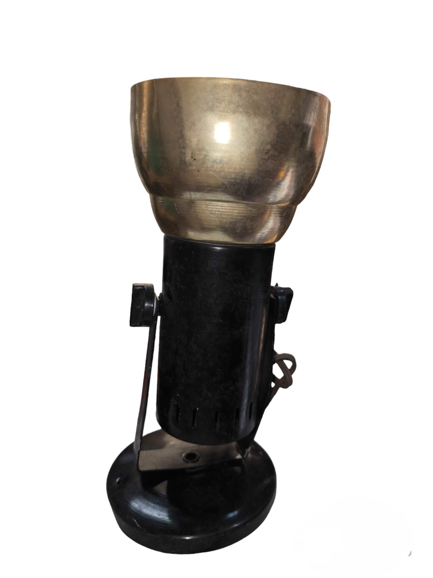 Local E27 spot light holder vintage adjustable metal table spotlight with brass reflector and black base