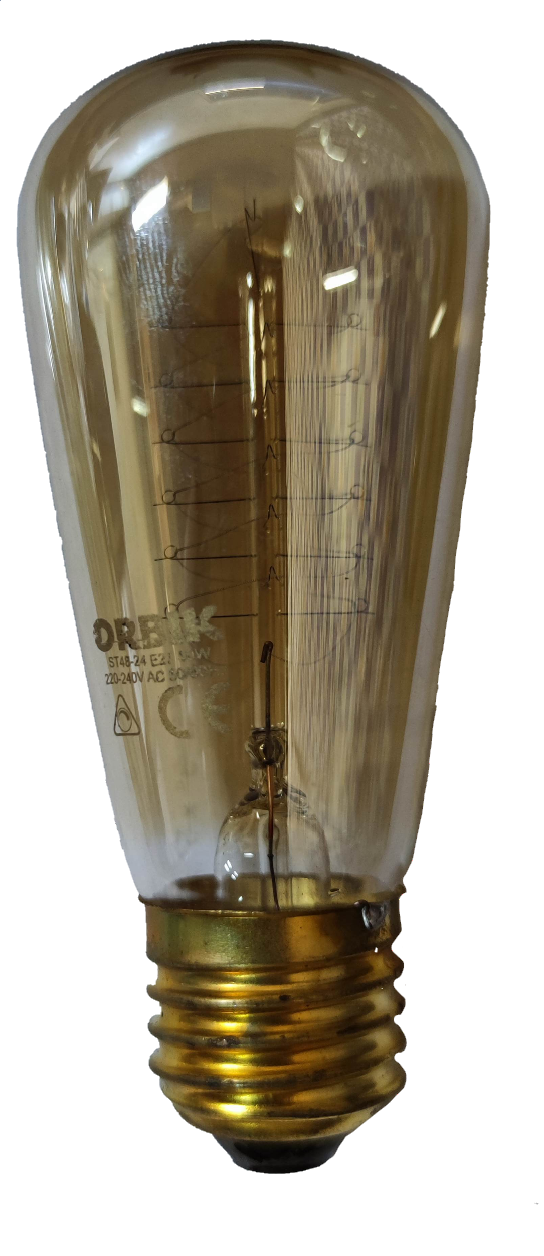 Electx Electrical Supply vintage filament bulb E27 dimmable incandescent bulb with clear glass and brass base