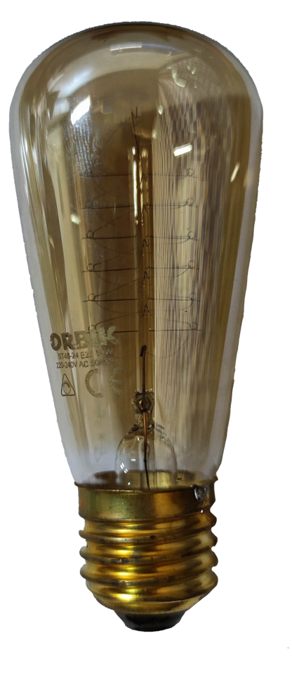 Electx Electrical Supply vintage filament bulb E27 dimmable incandescent bulb with clear glass and brass base