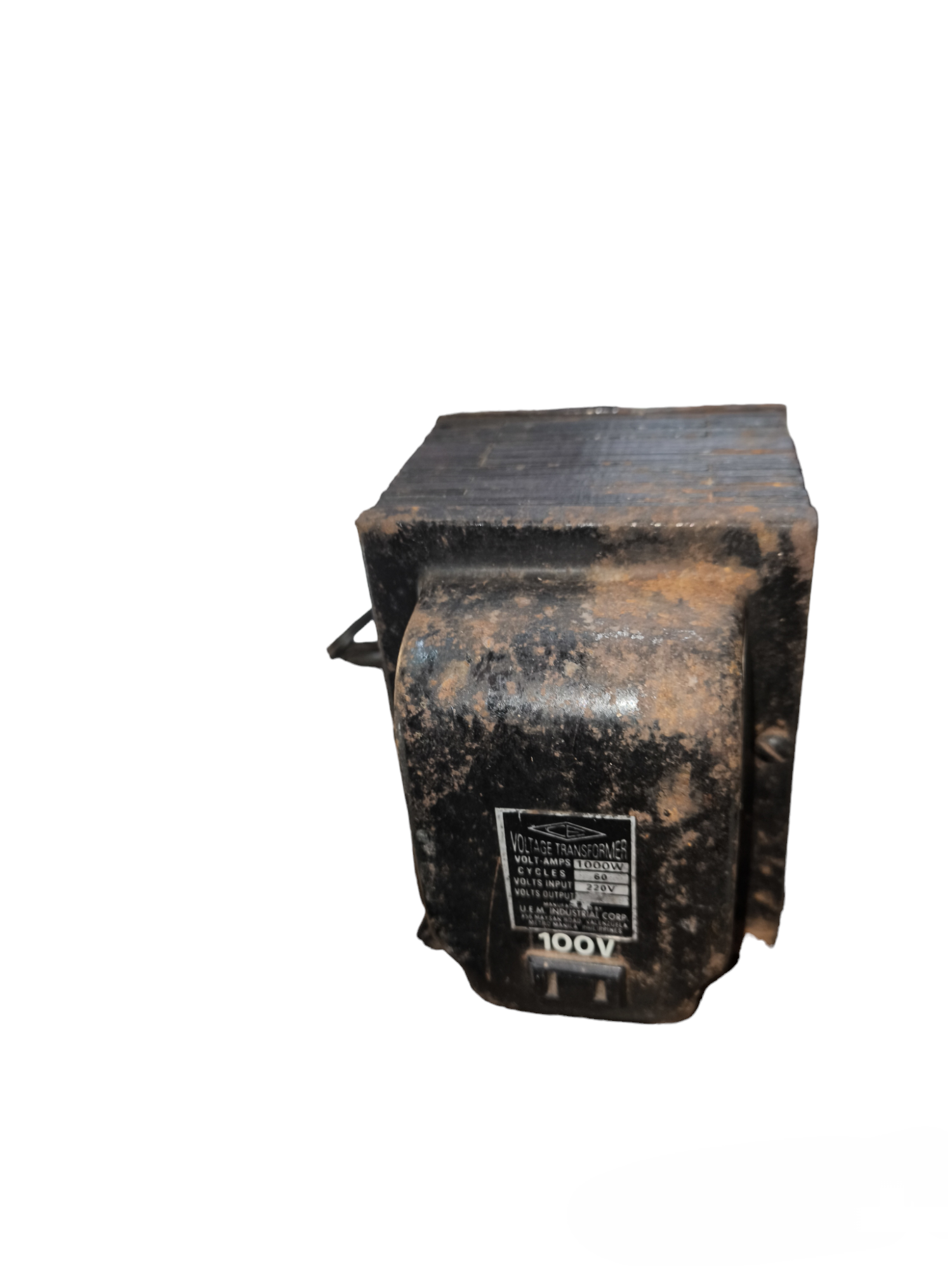 CE door chime transformer 220V AC to 100V AC with weathered black metal housing
