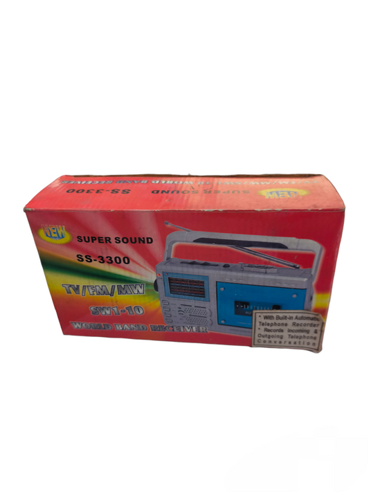 Voice Recorder 220V RJ11 Connetion packaged in a red box with super sound SS-3300 radio remote control