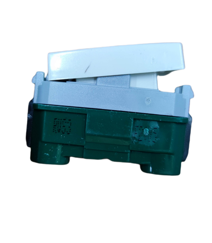 Royu white rocker switch with green mounting housing 3 Way Switch Wide Series RWS3 single gang module