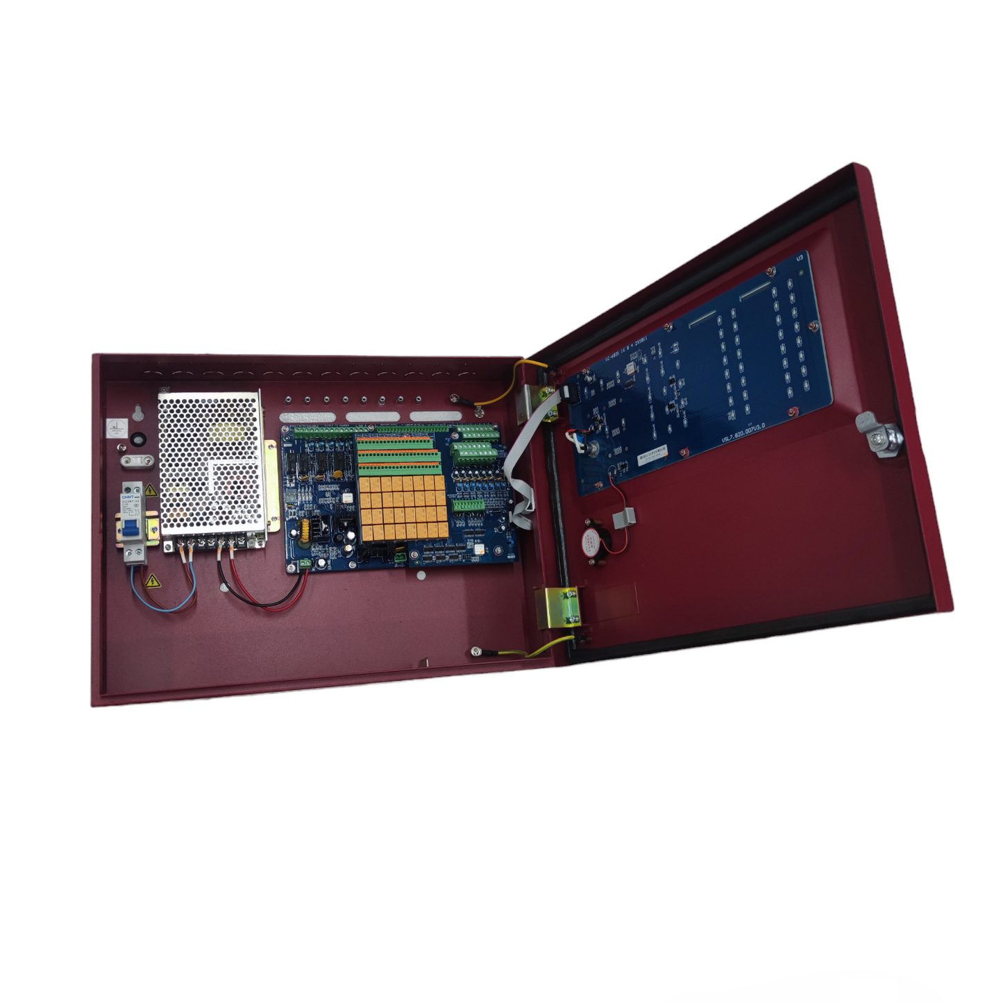 VSAIL Control Panel Conventional Type 16 Zones open showing internal electronic components and wiring