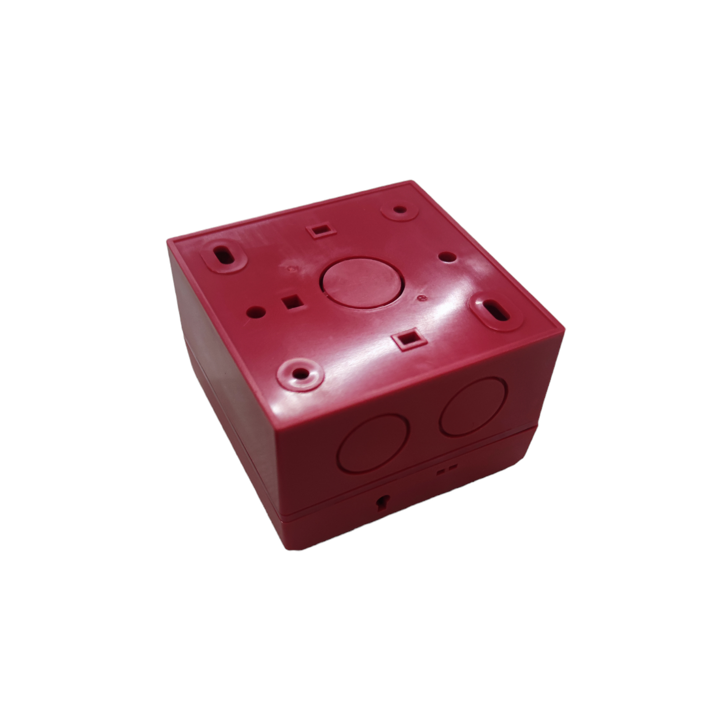 Red plastic mounting base for Manual Pull Station VSAIL fire alarm system component