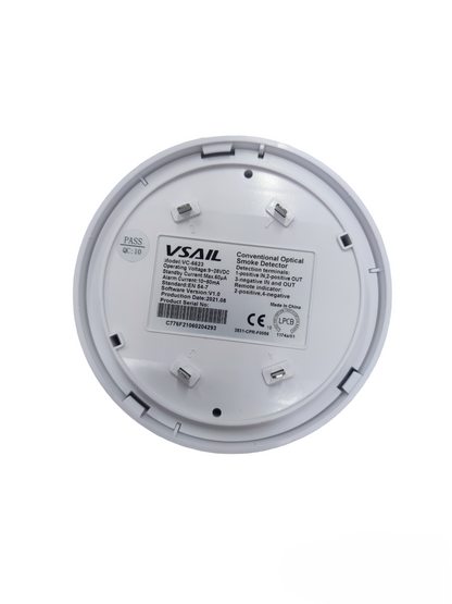 VSAIL Smoke Detector with Base 24V DC white circular fire alarm device for safety