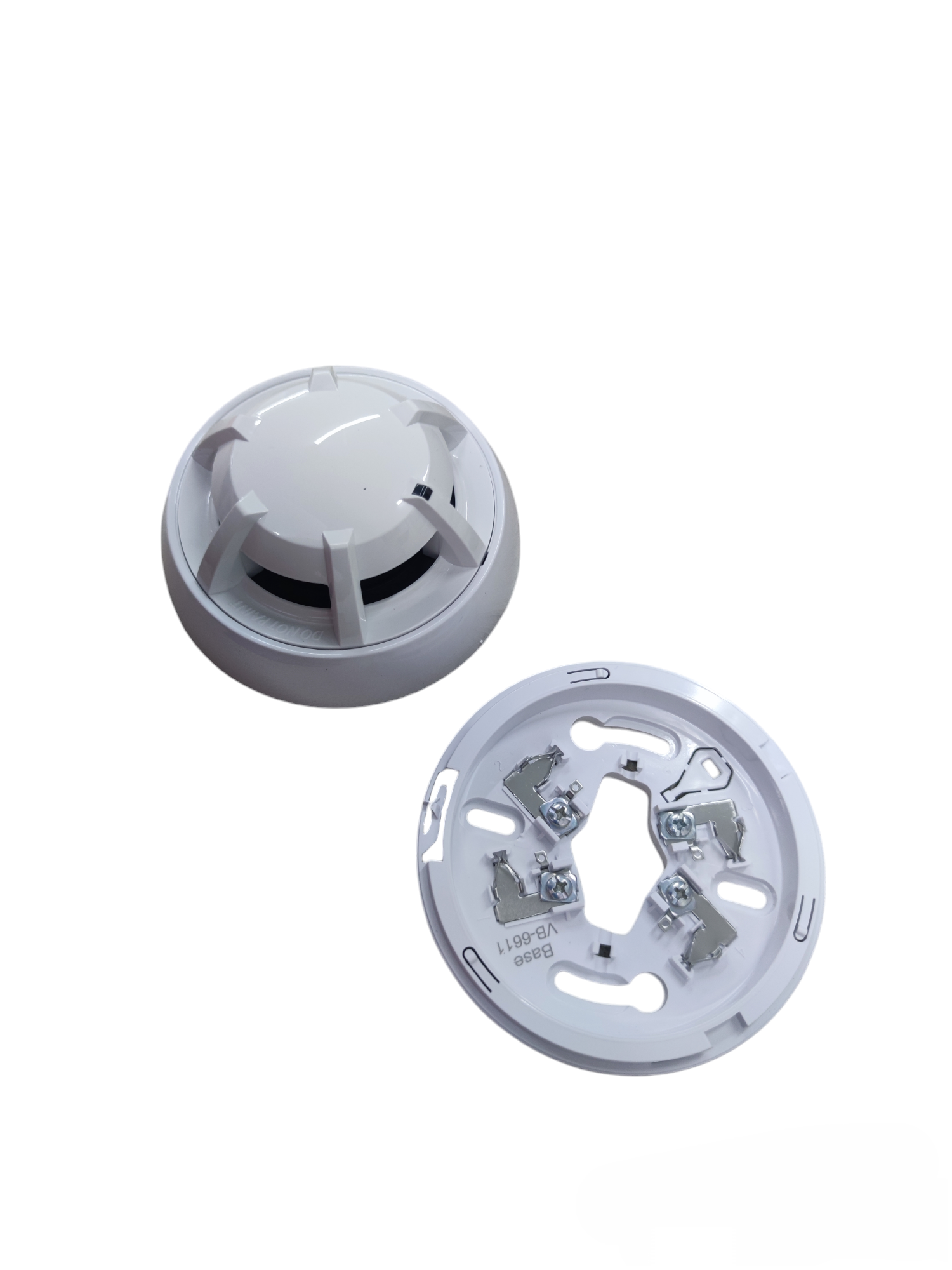 VSAIL smoke detector with base 24V DC showing top sensor unit and base plate for fire alarms and detectors