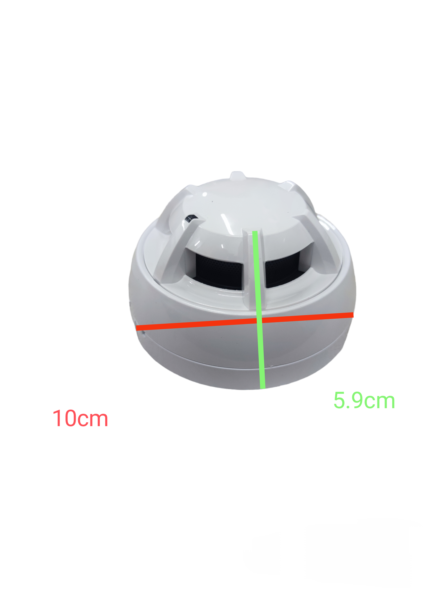 VSAIL Smoke Detector with Base 24V DC in white featuring compact design and ventilation openings