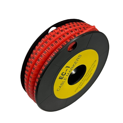 Grippes cable management W Marker Red 2.6mm to 4.2mm 1000pcs on black spool for wire labeling
