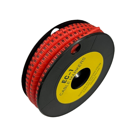 Grippes cable management W Marker Red 2.6mm to 4.2mm 1000pcs on black spool for wire labeling