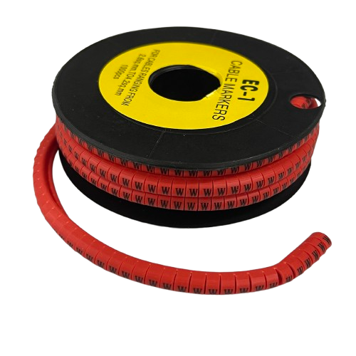 Grippes cable management spool with W Marker Red 2.6mm to 4.2mm 1000pcs cable markers in red