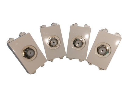 Royu Wall Cable TV Outlet with four white coaxial connectors for television wiring
