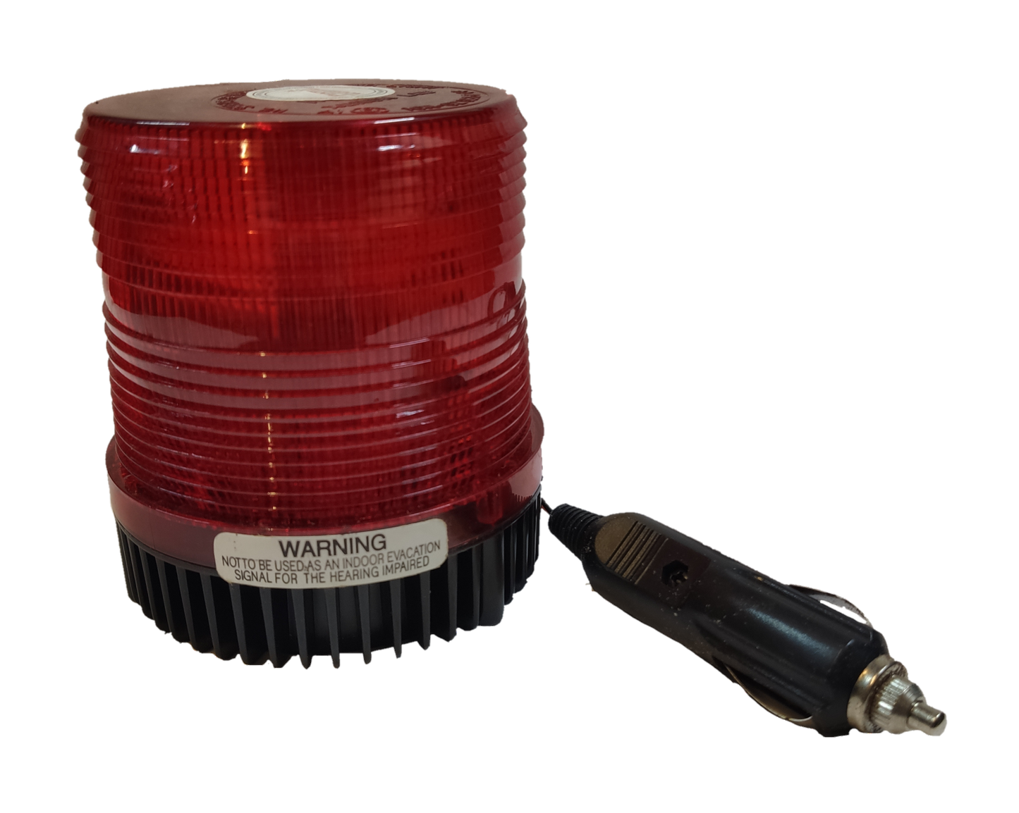 Sub Zero Warning Light 24V DC Red with black base and car cigarette lighter plug