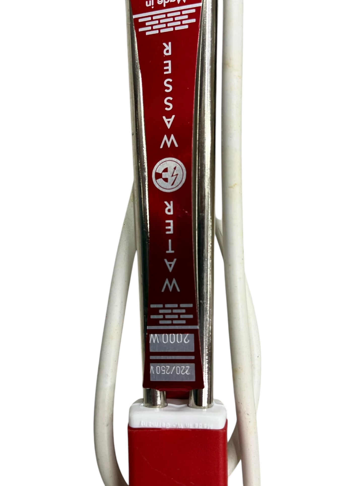 Germany made water heater 1500W-2000W 220V with red and white metal element and attached cables