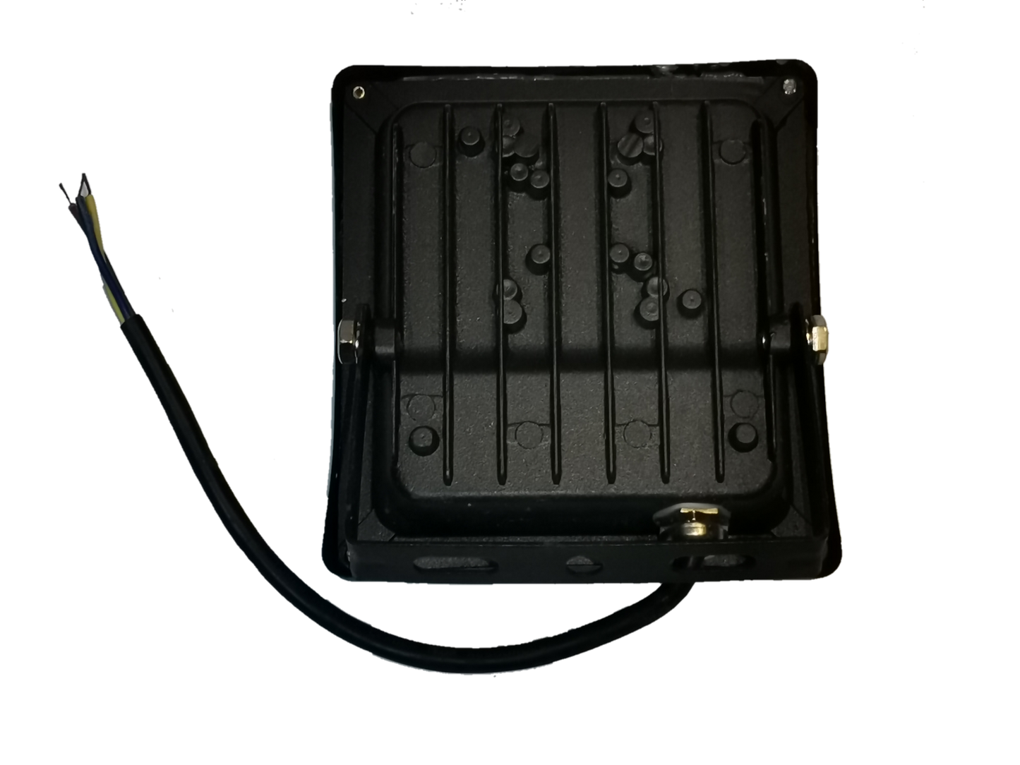 Denko waterproof 10W LED light for outdoor use with black square metal housing and attached power cable