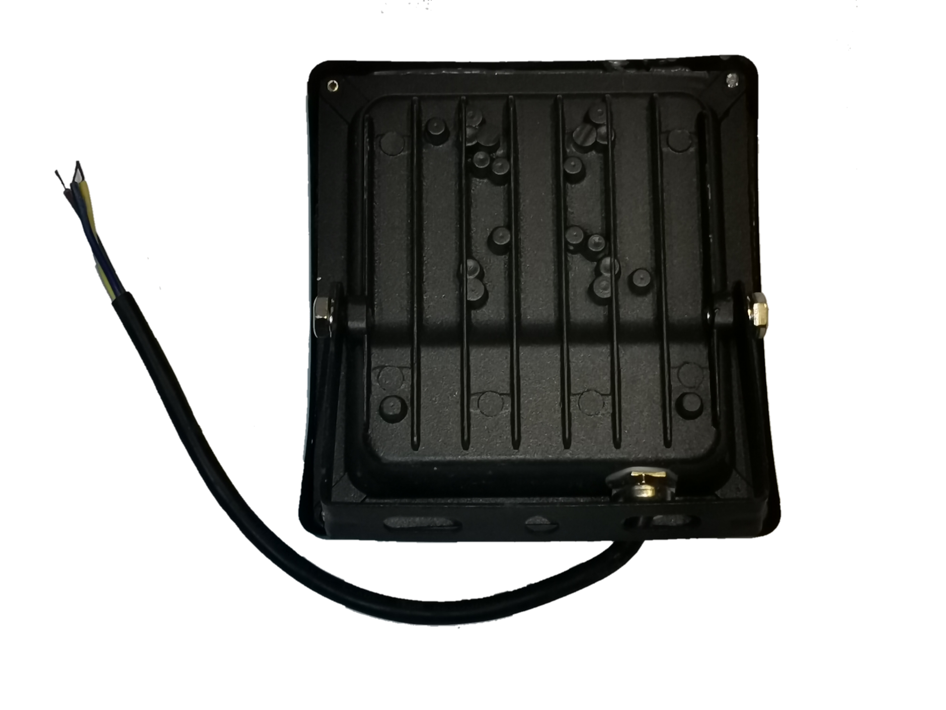 Denko waterproof 10W LED light for outdoor use with black square metal housing and attached power cable