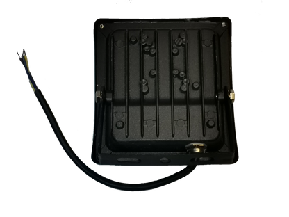 Denko waterproof 10W LED light for outdoor use with black square metal housing and attached power cable