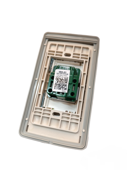 Omni Weatherproof Aircon Tandem Outlet 20A switch component with beige mounting frame