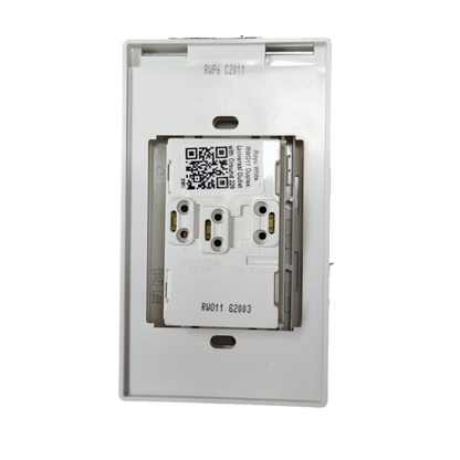 Royu Weatherproof Duplex Universal Outlet Wide Series white electrical power outlet with dual sockets