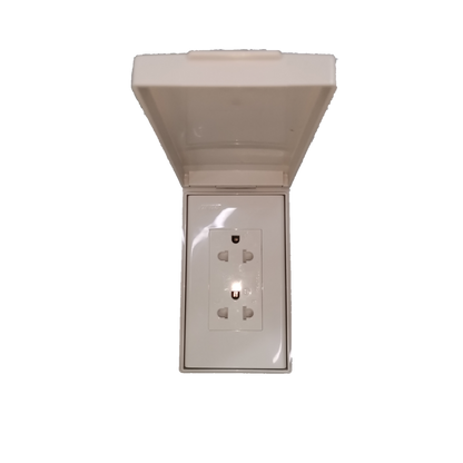 Royu Weatherproof Duplex Universal Outlet Wide Series with protective cover for outdoor use