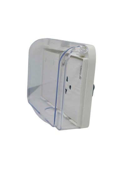 Grazen 16A 220V weatherproof electrical plate with clear cover for outdoor use